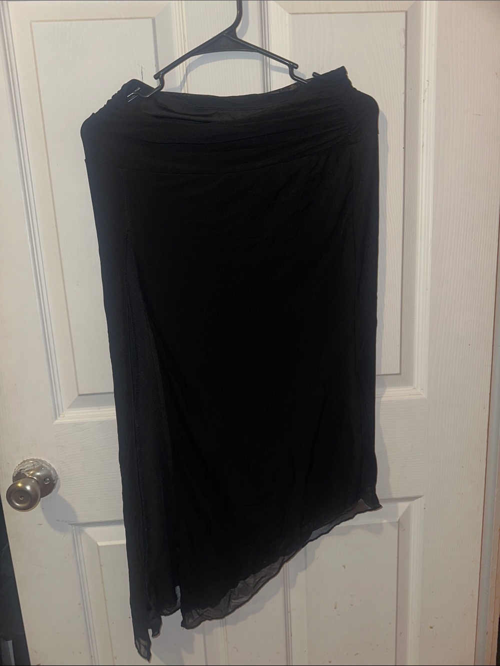 Windsor Black Asymmetrical Drape Skirt